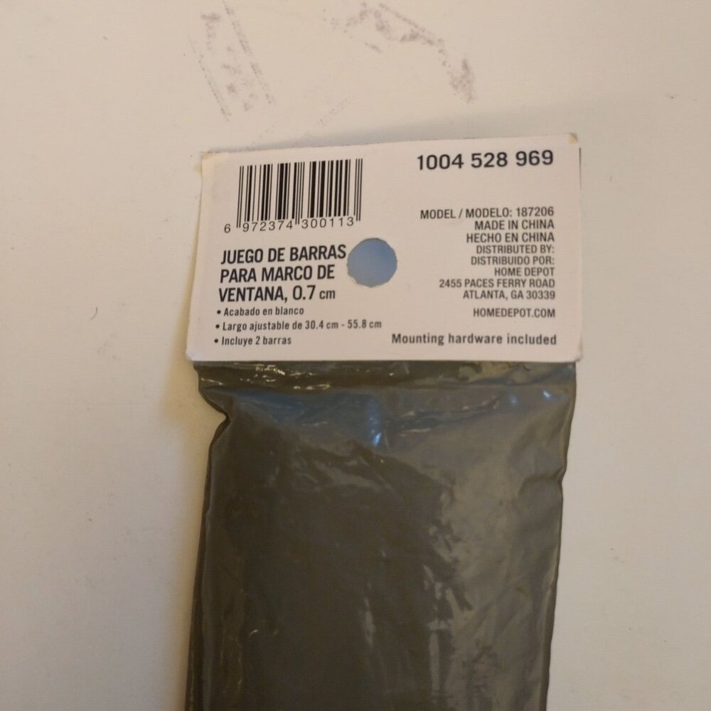 5/16 In Sash Rod Set Adjustable Telescoping Window Curtain Rods-NEW - Picture 2 of 5